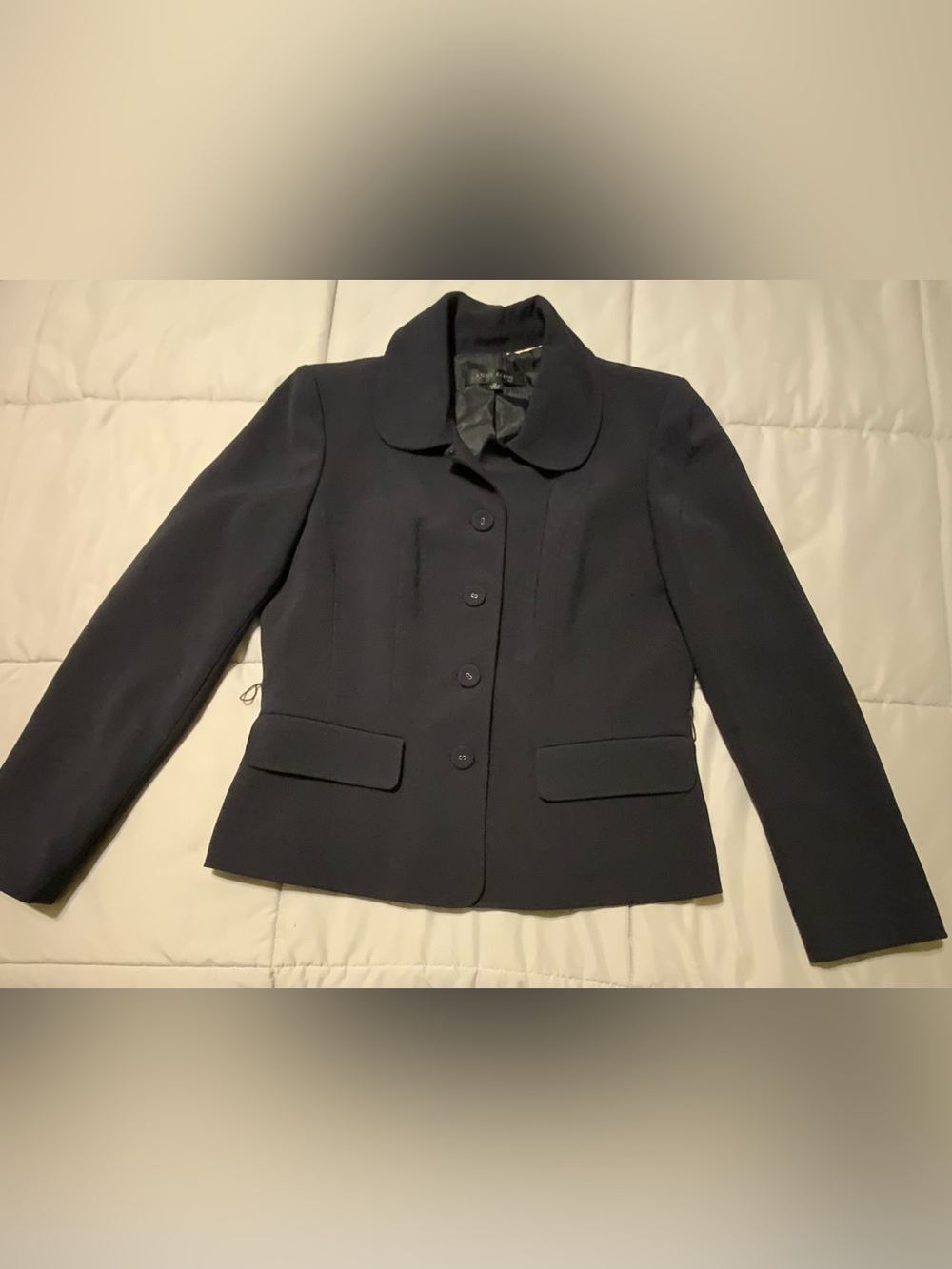 Anne Klein Women's Black Tailored Button-Front Jacket Size 12